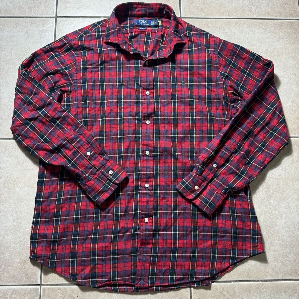 Polo Ralph Lauren Men's XL Tartan Classic Fit Button Up Shirt Plaid Long Sleeve
